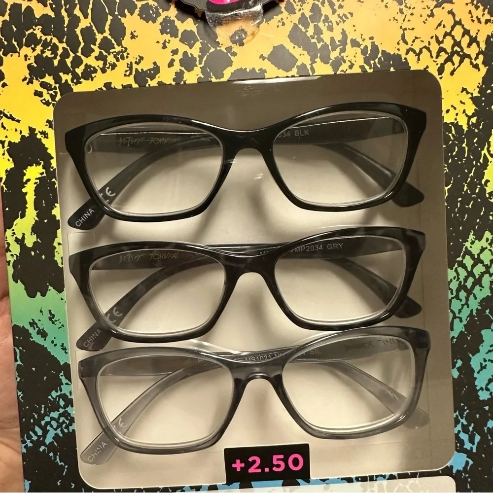 Betsey Johnson 3PCK Reading Glasses Set
